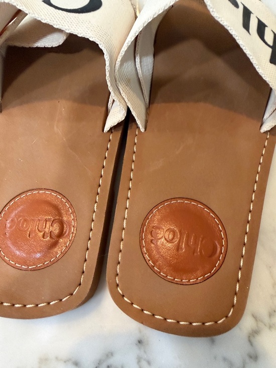 Chloe flat logo, slide sandal